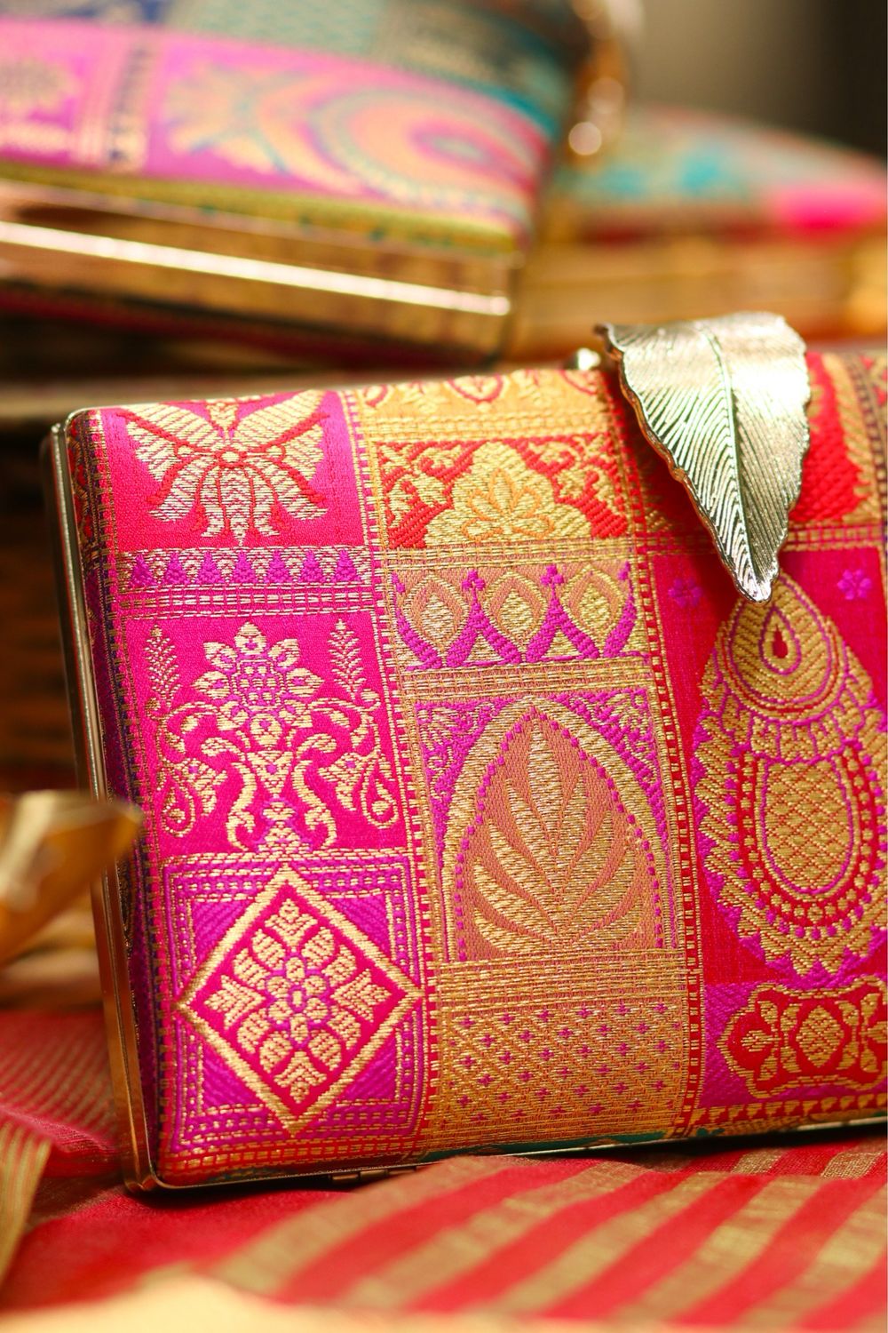 Urvashi Yellow , Red And Hot pink