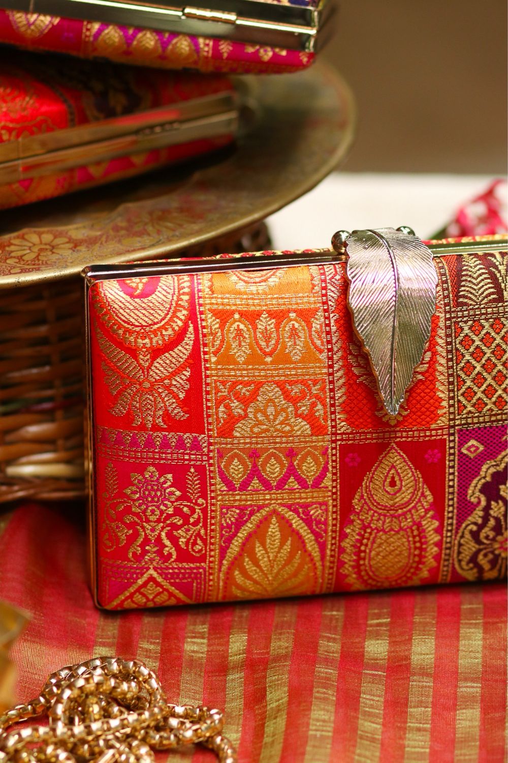 Urvashi Yellow , Red And Hot pink