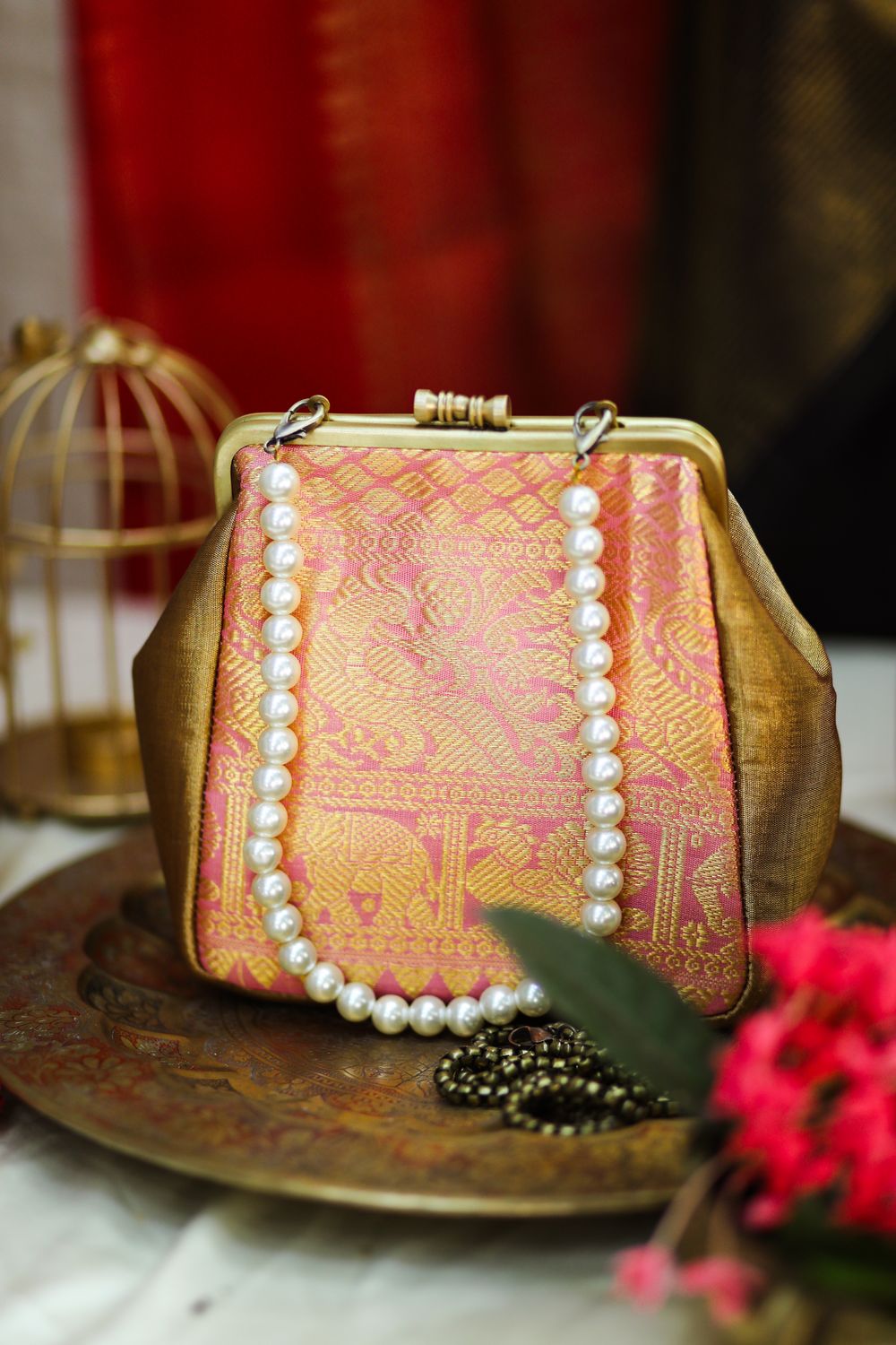 Baby Pink Kanchivaram Varisaipet Small Damru