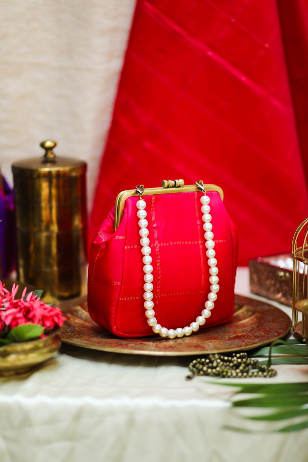 Mittai Pink Checks Small Damru