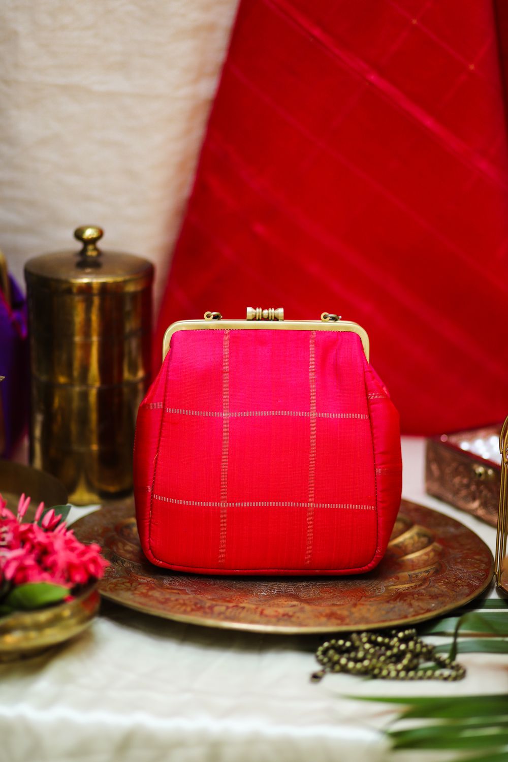 Mittai Pink Checks Small Damru