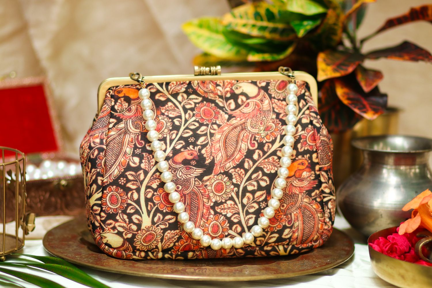 Black Mayil Kalamkari Big Damru