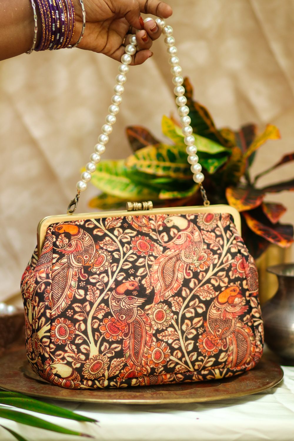 Black Mayil Kalamkari Big Damru