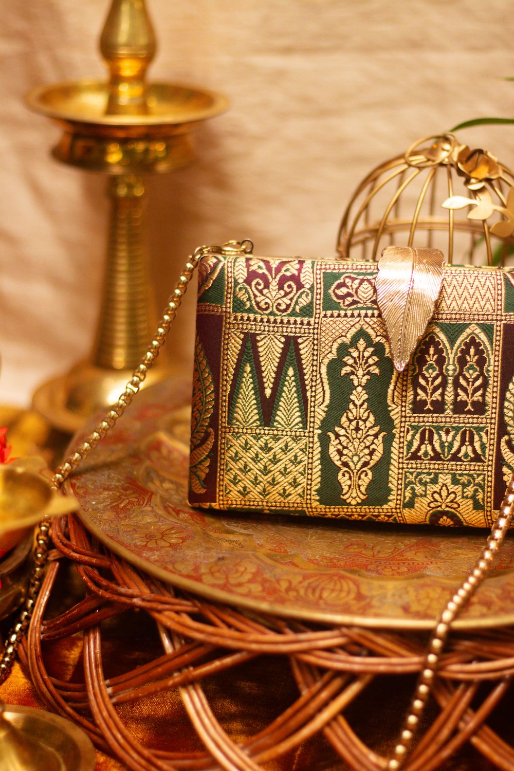 Green With Maroon Urvashi