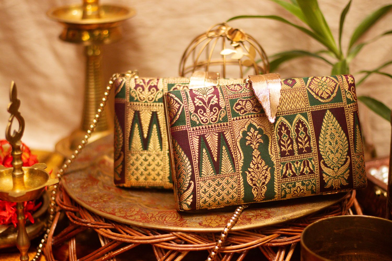 Green With Maroon Urvashi