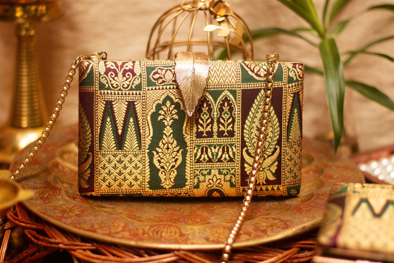 Green With Maroon Urvashi