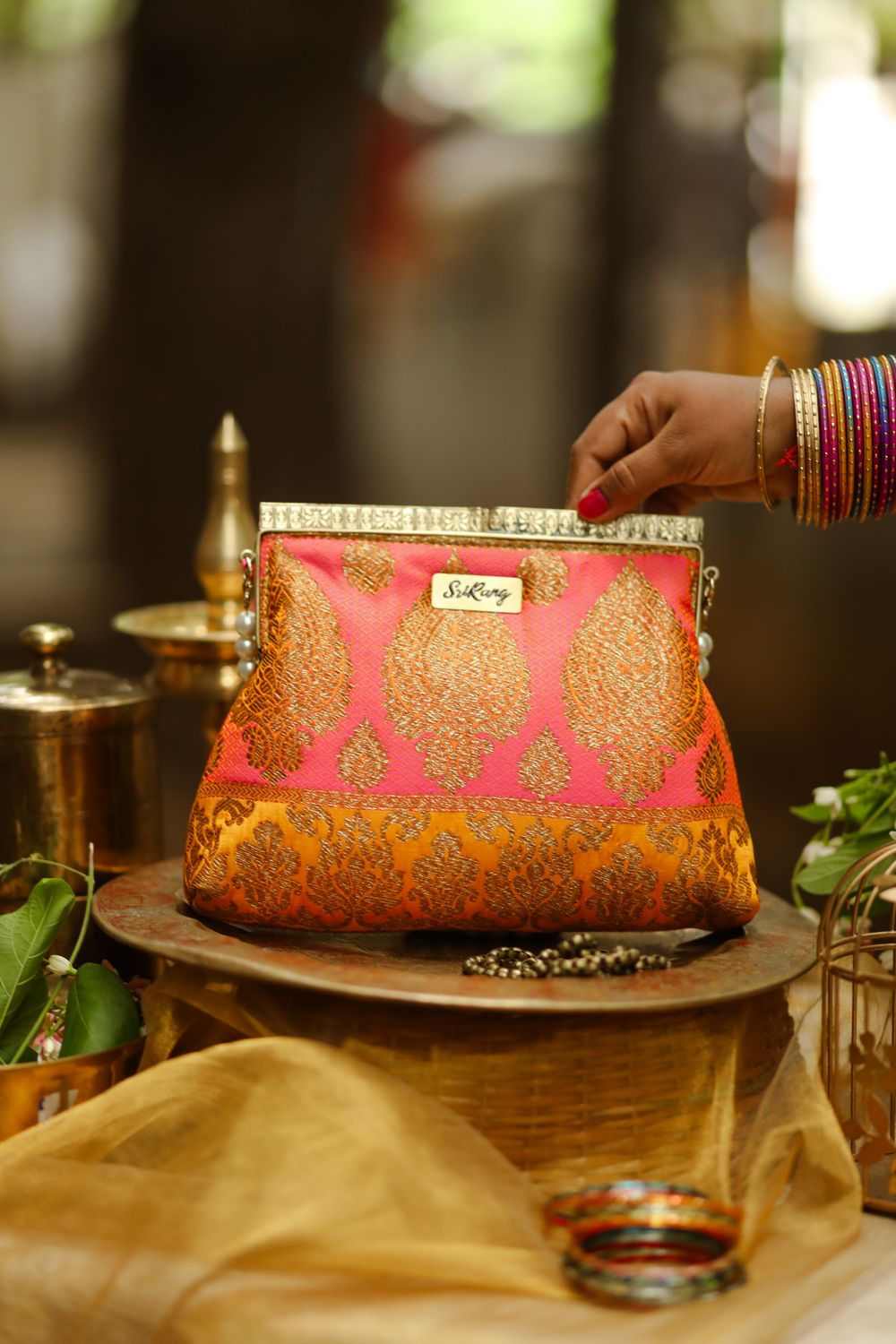 Rajasthani Mirror Work Yellow with pink