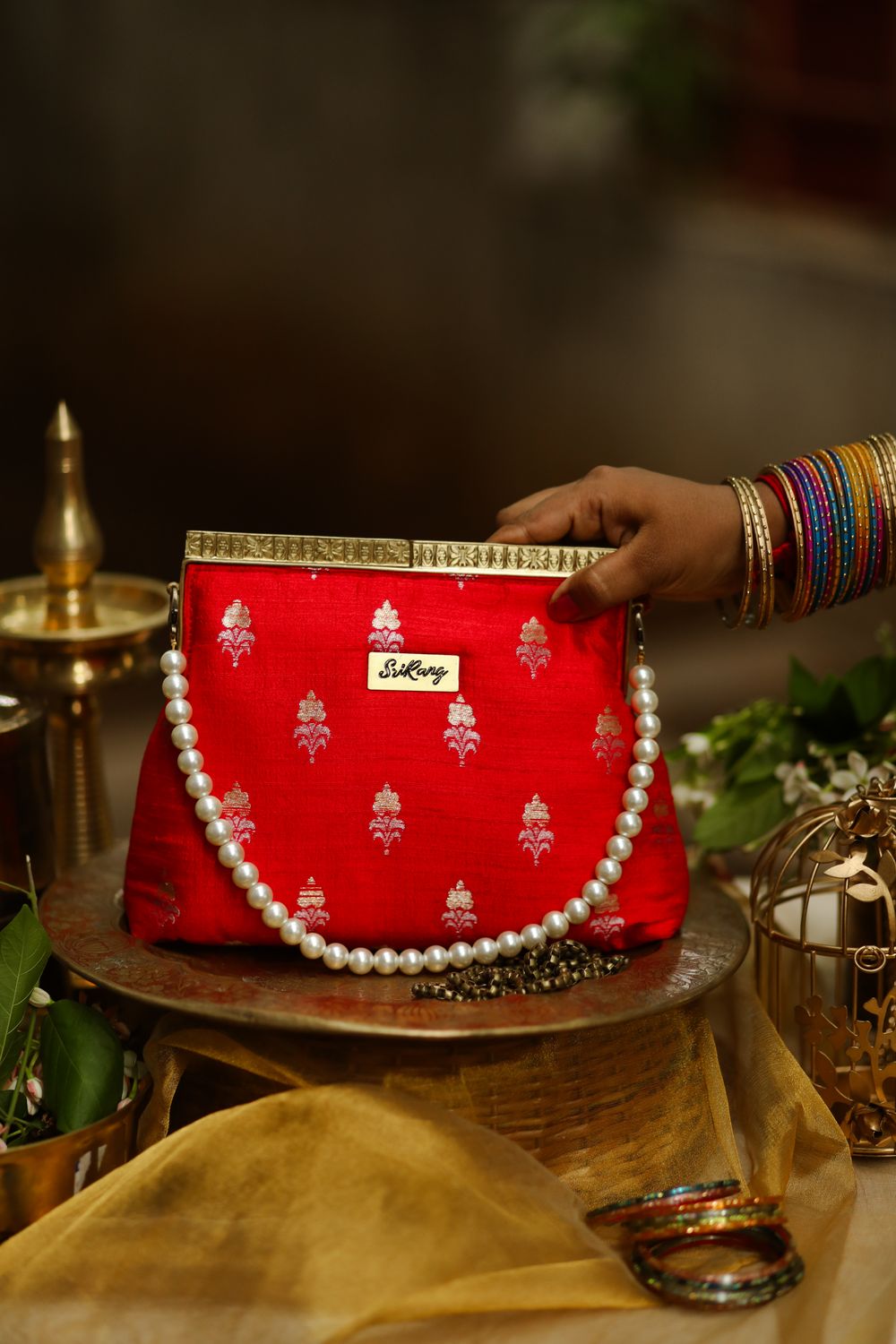 Blood Red Buttah Anarkali