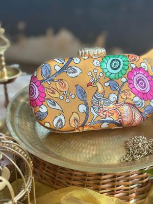 Mustard Peacock Kalamkari
