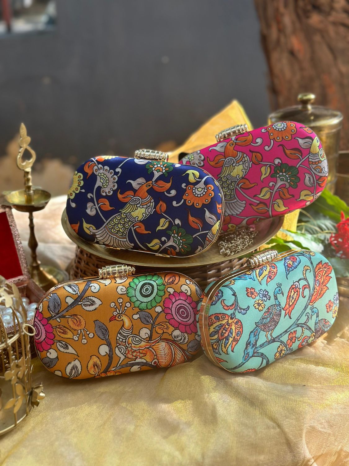 Mittai pink Peacock Kalamkari