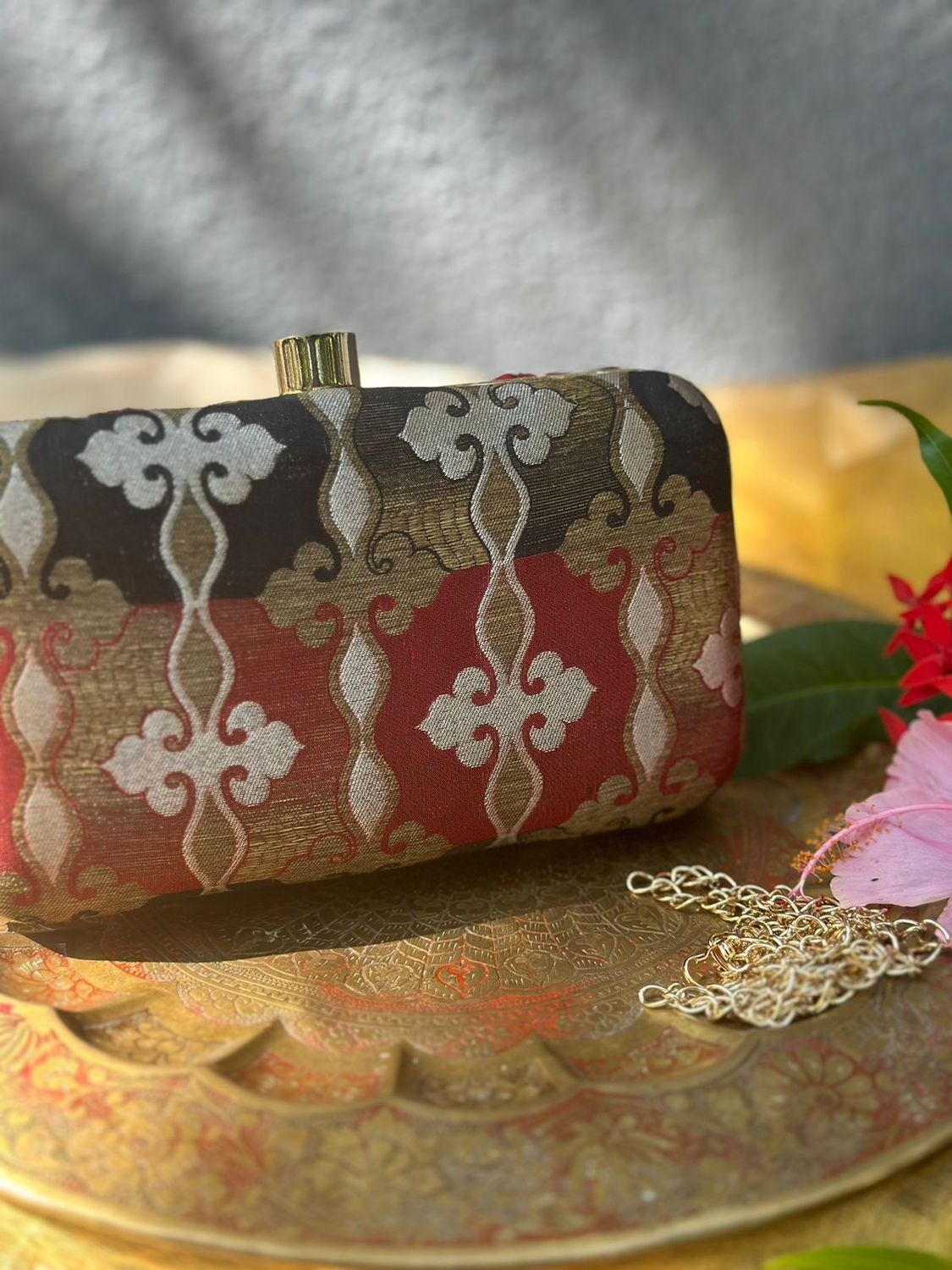 Black &amp; Maroon Banarasi