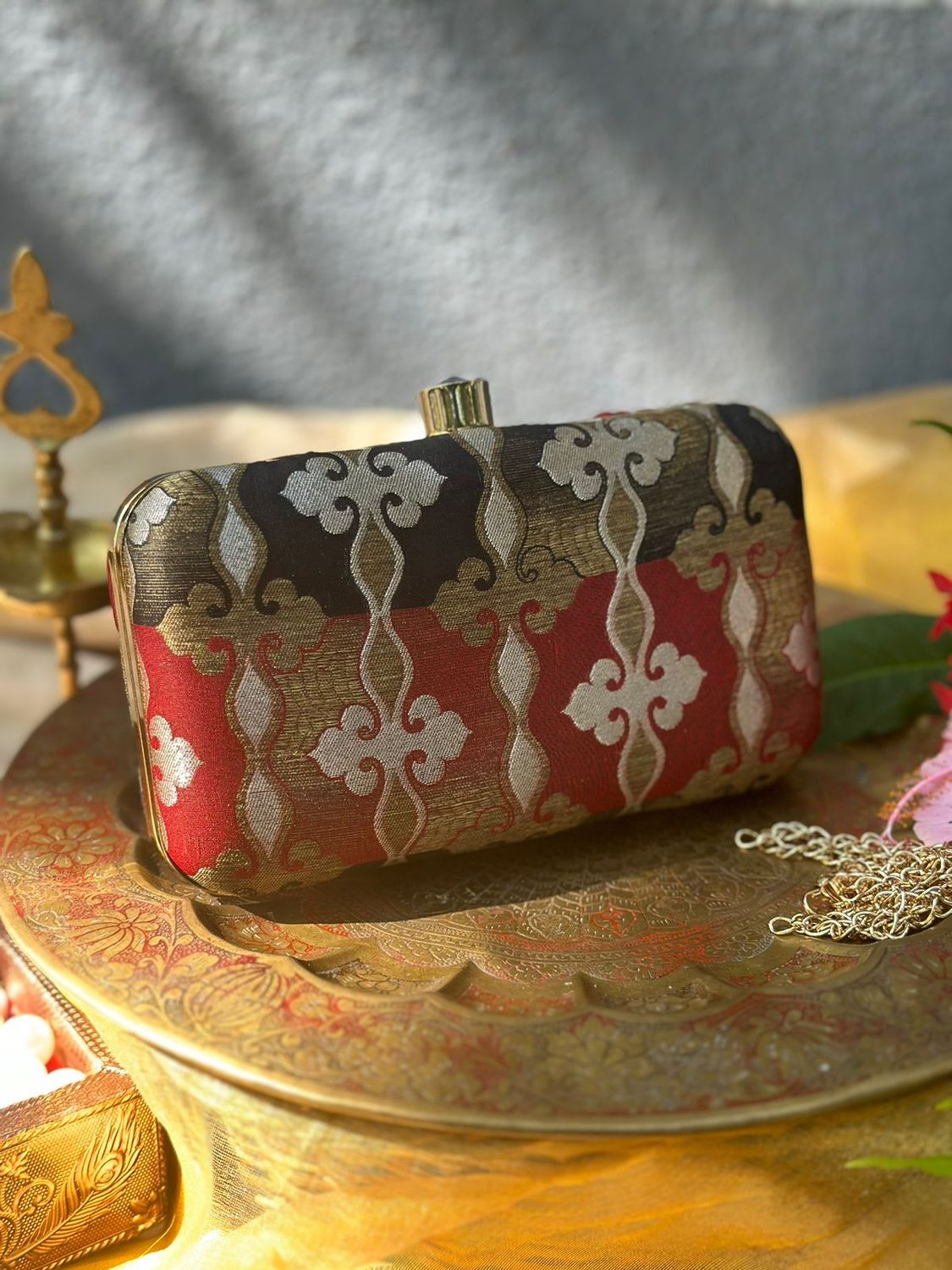 Black &amp; Maroon Banarasi