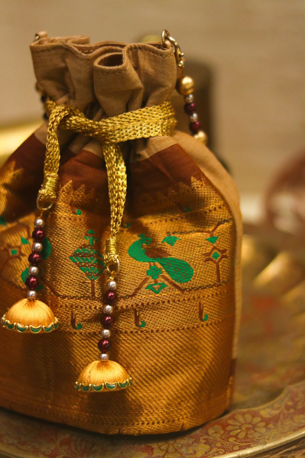 Milk Chocolate With Green Kanchi Paithani Inspired