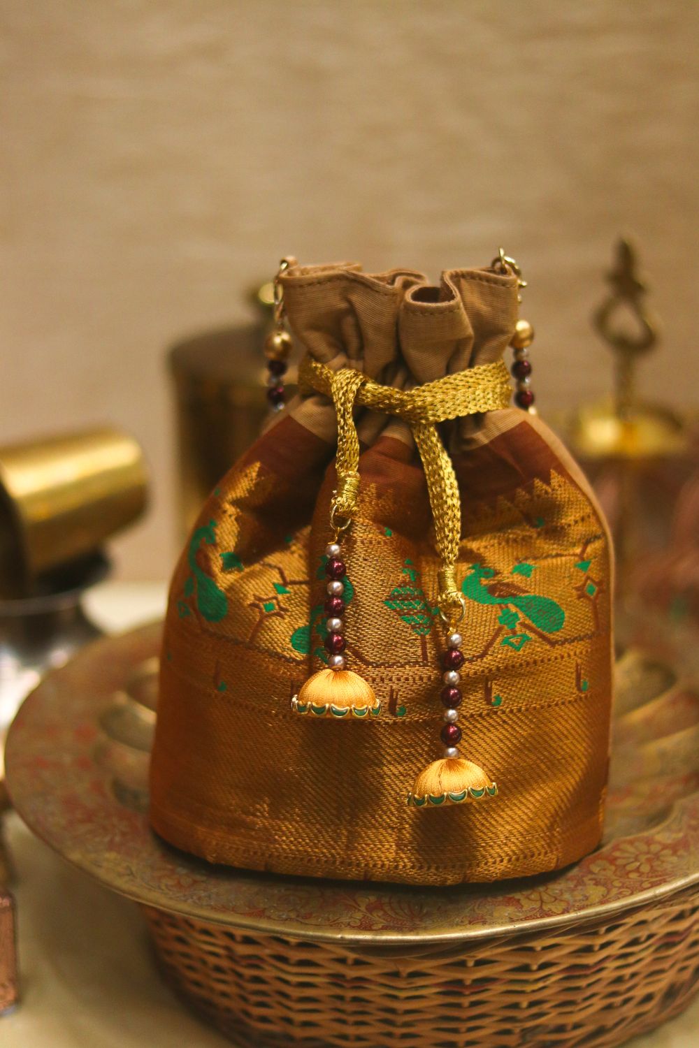 Milk Chocolate With Green Kanchi Paithani Inspired