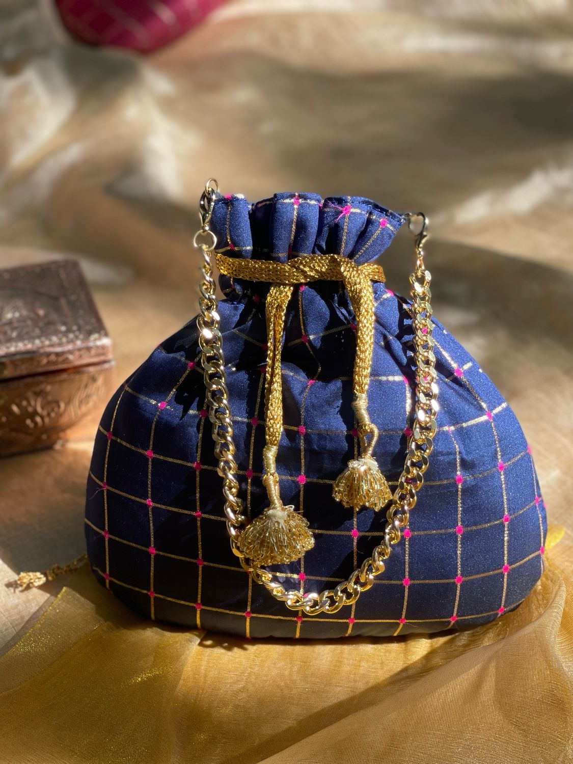 Navy Blue Potli