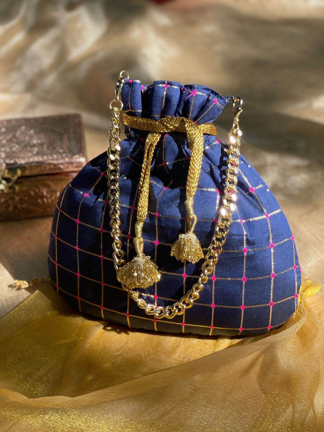 Navy Blue Potli