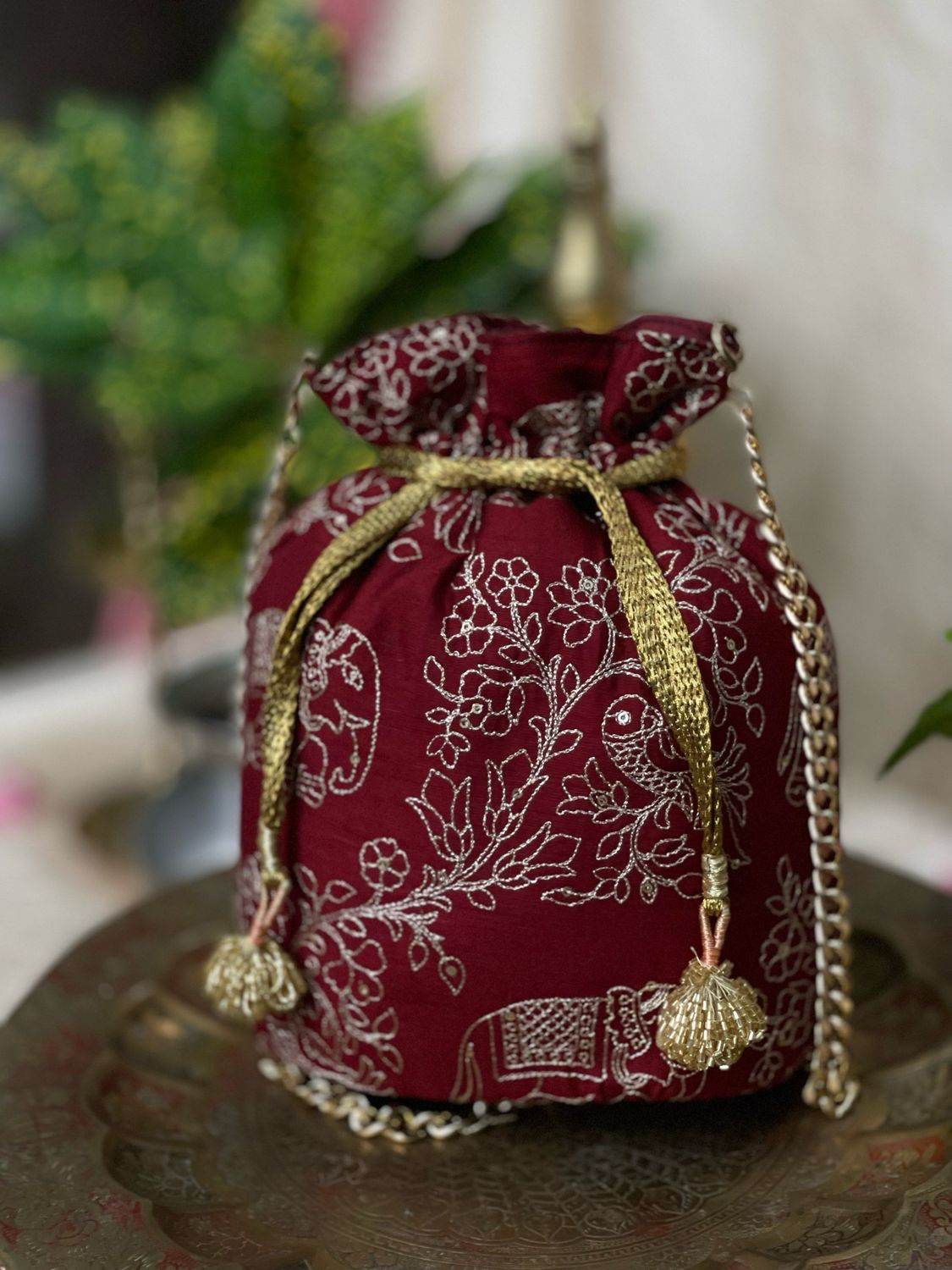 Maroon Varnam Potli