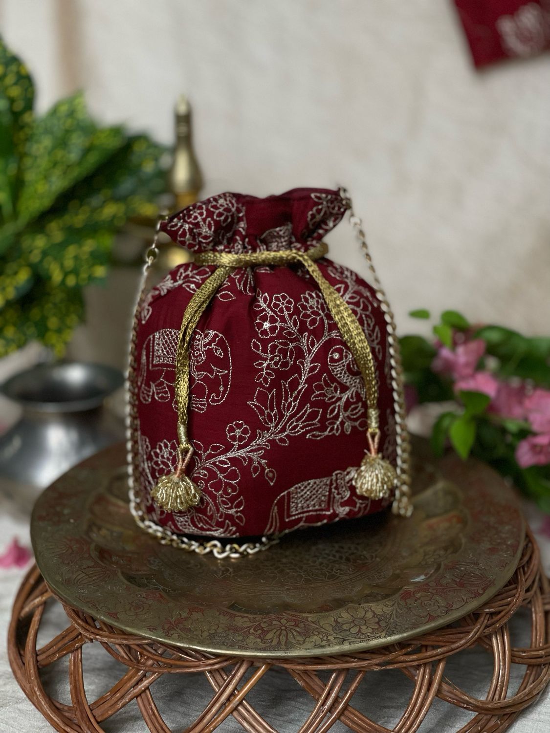 Maroon Varnam Potli