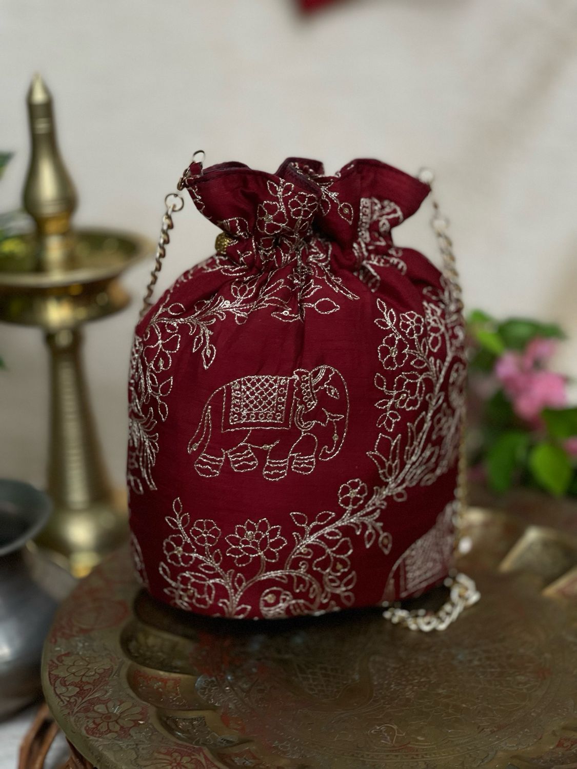 Maroon Varnam Potli