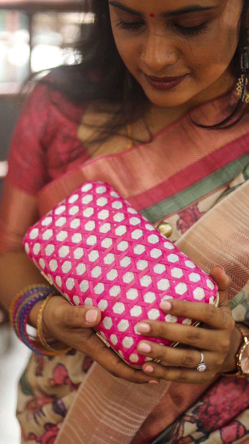 MADHULIKA Rose Rattan And Silver Bling
