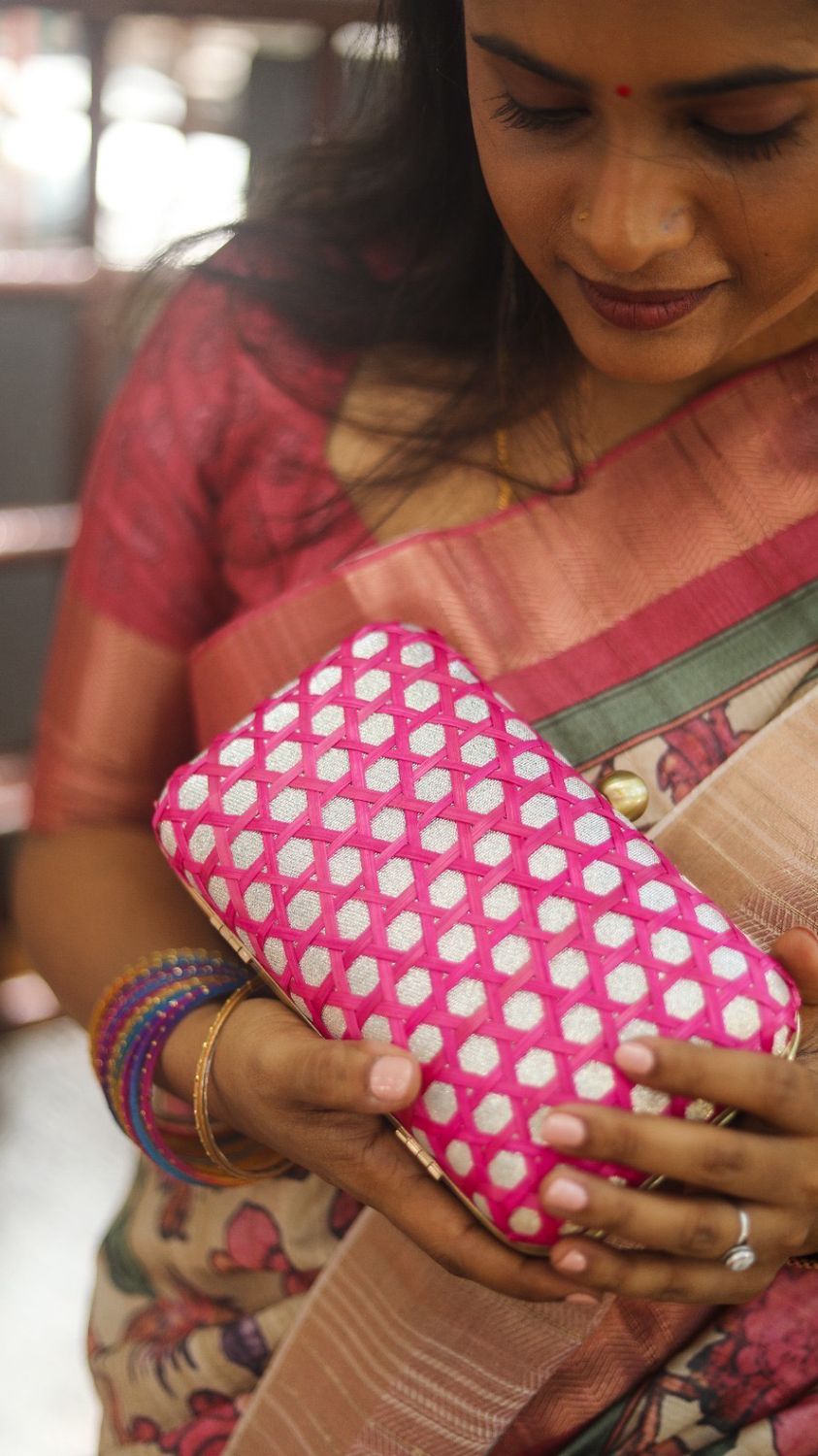 MADHULIKA Rose Rattan And Silver Bling