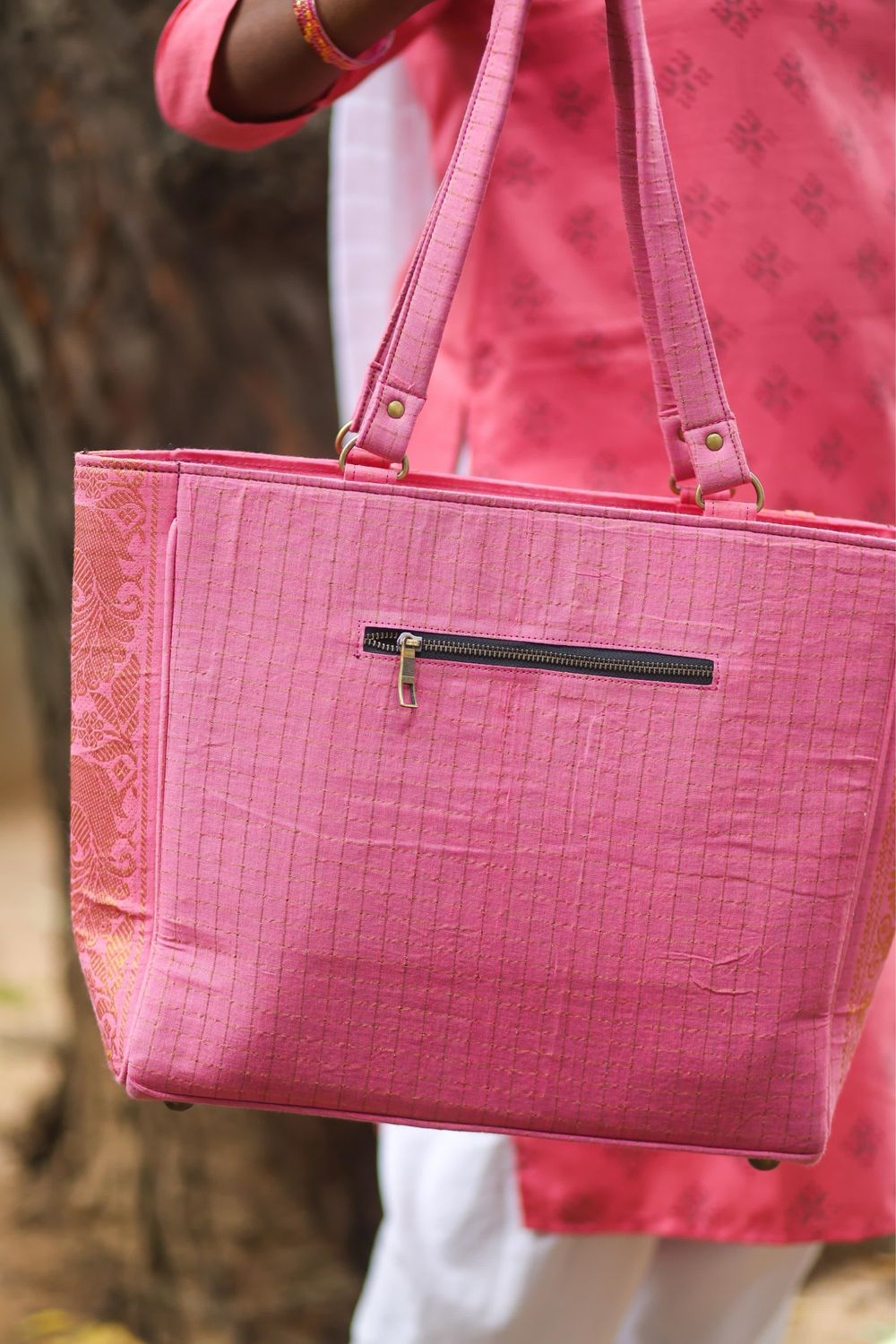 Pink Checks Sungudi
