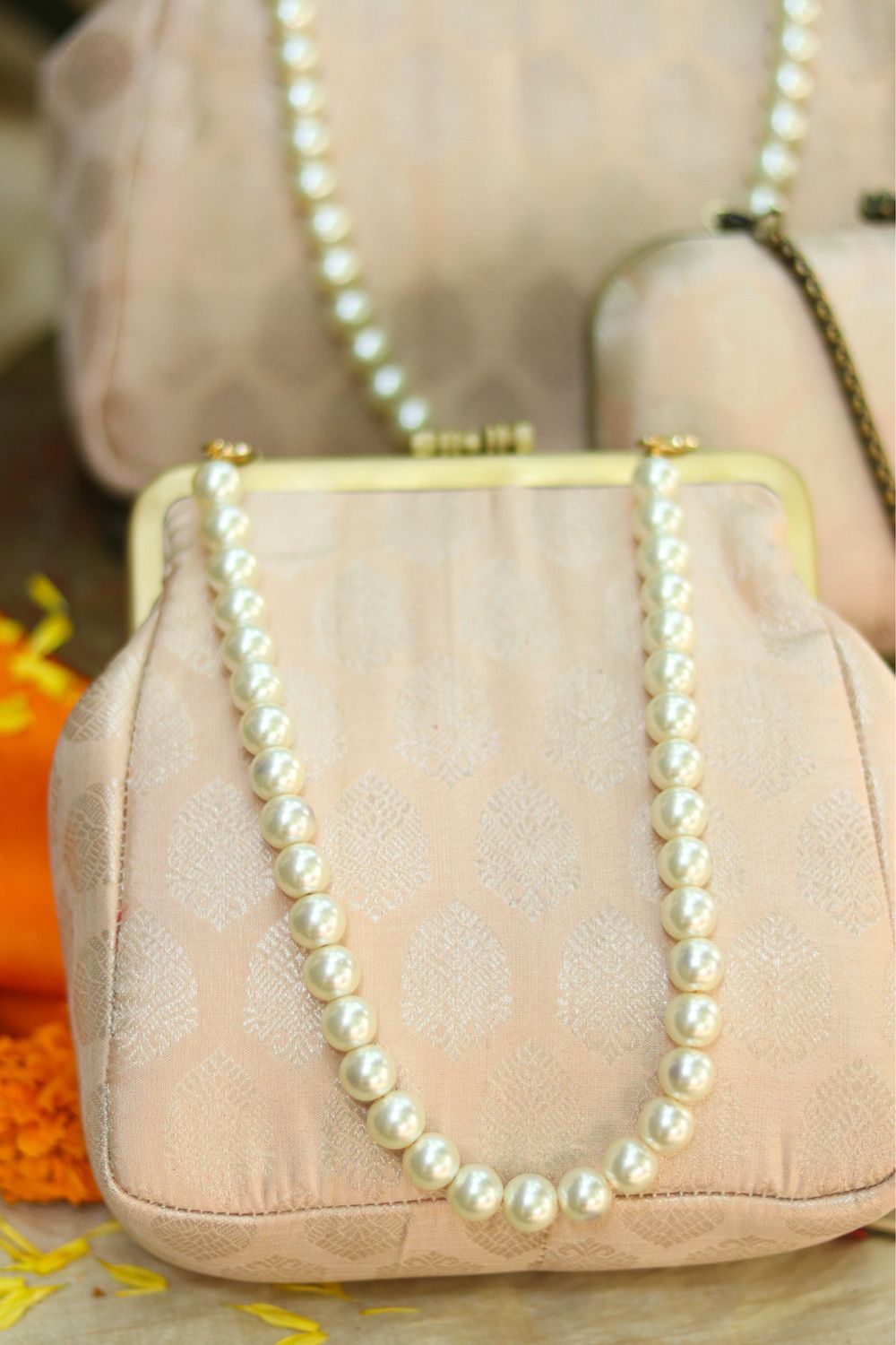 Baby Pink With Silver Jari