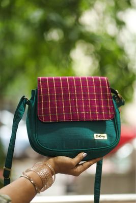 Peacock Green With Dark Pink
