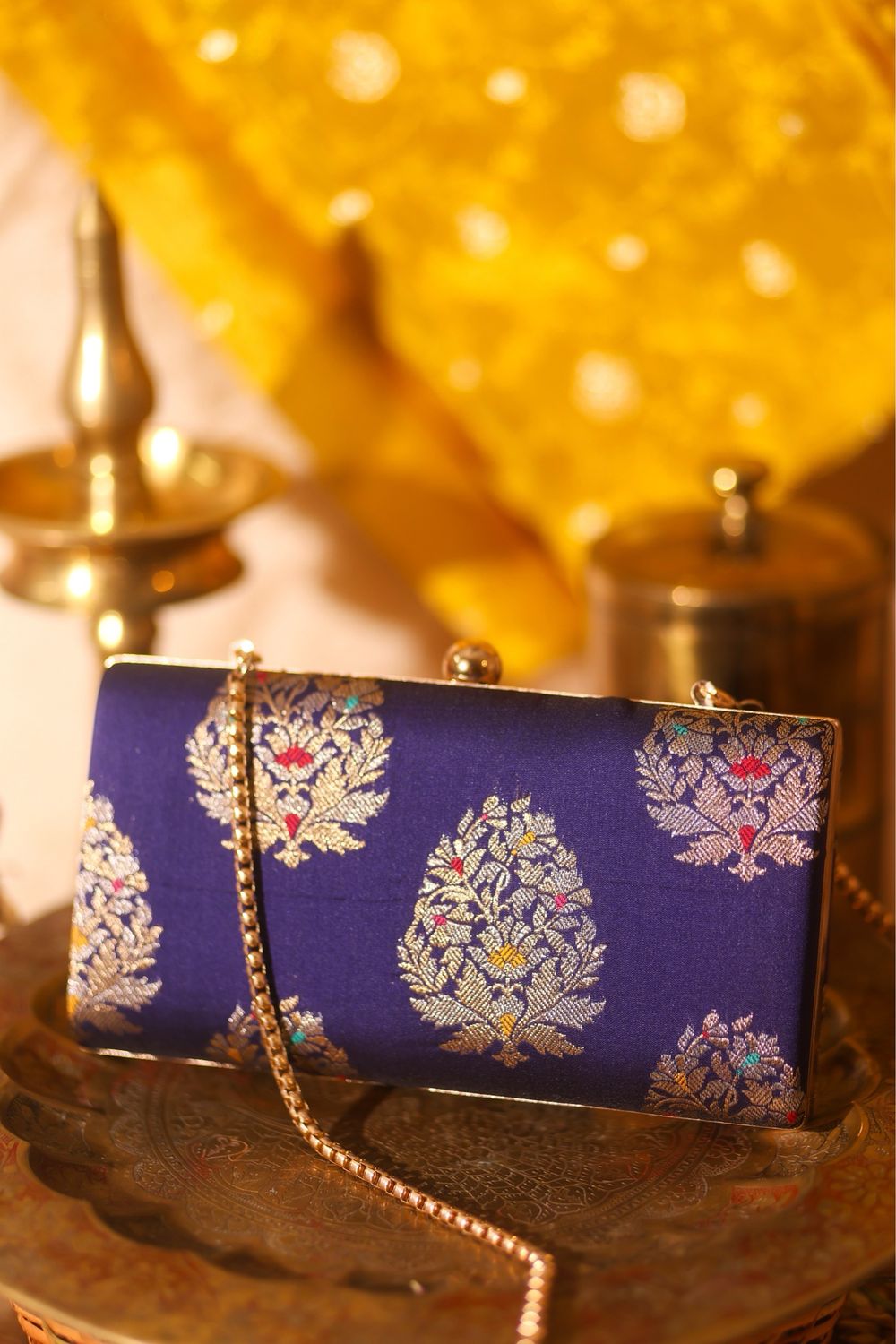 Dark Blue Brocade
