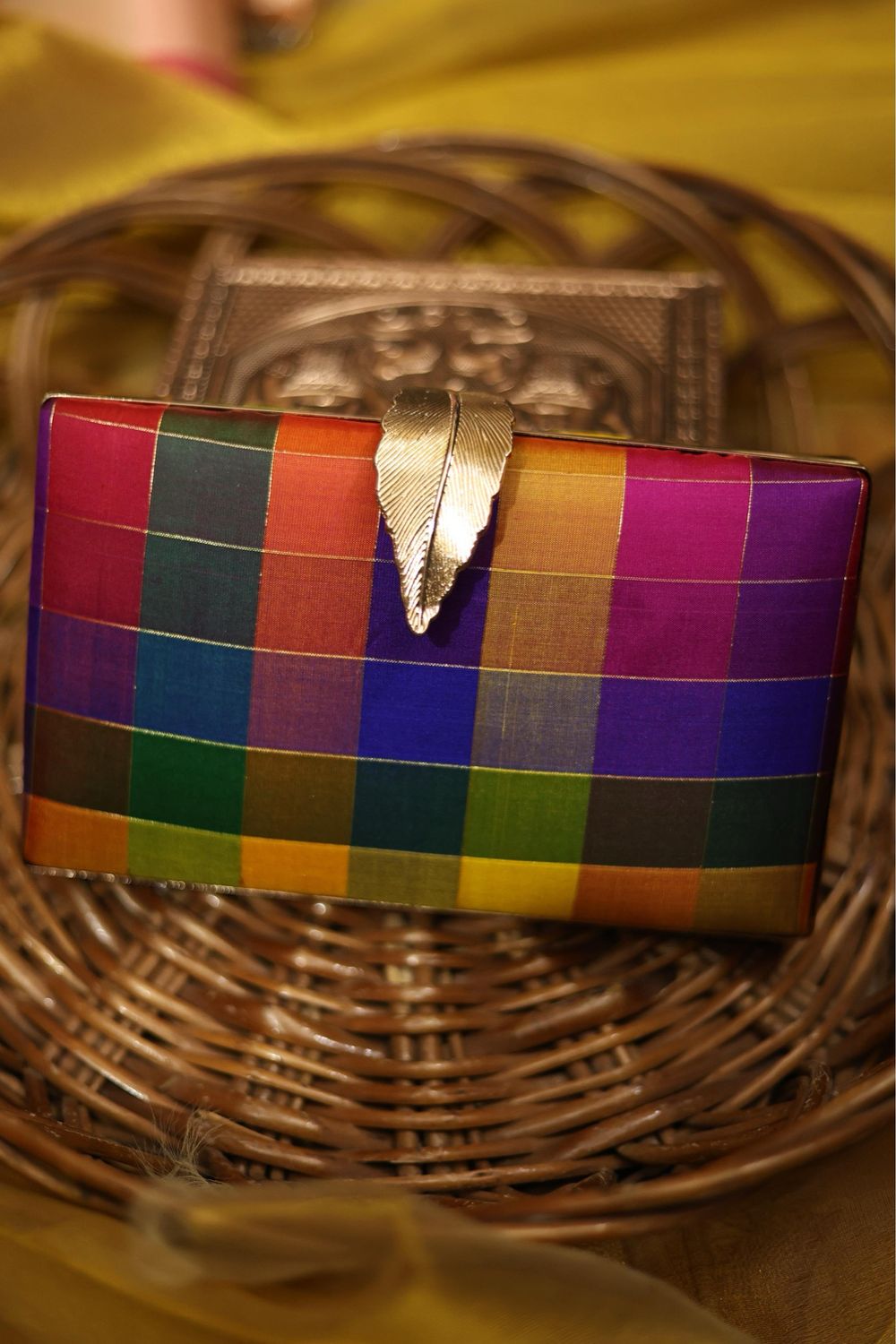 Varnajalam Feather Clutch