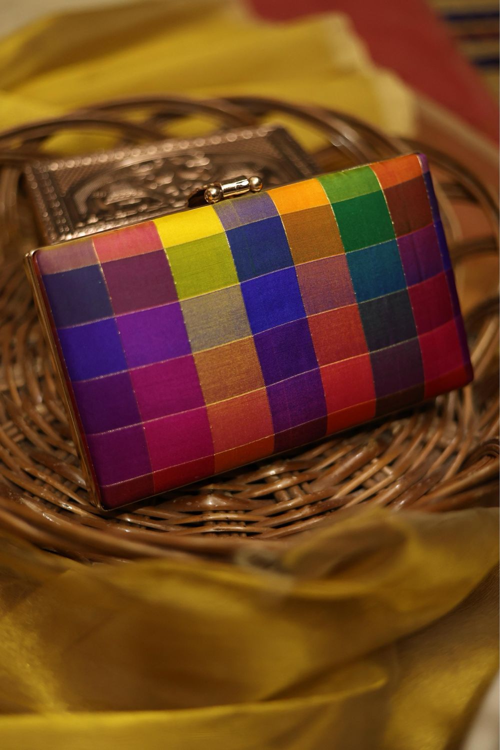 Varnajalam Feather Clutch