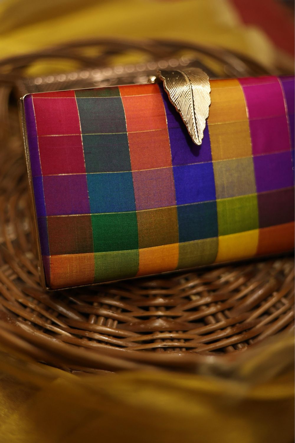 Varnajalam Feather Clutch