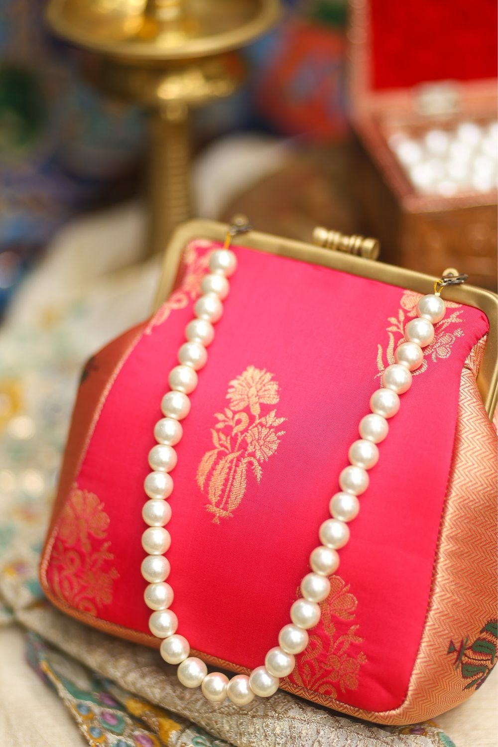 Rani Pink Small Damru With Floral