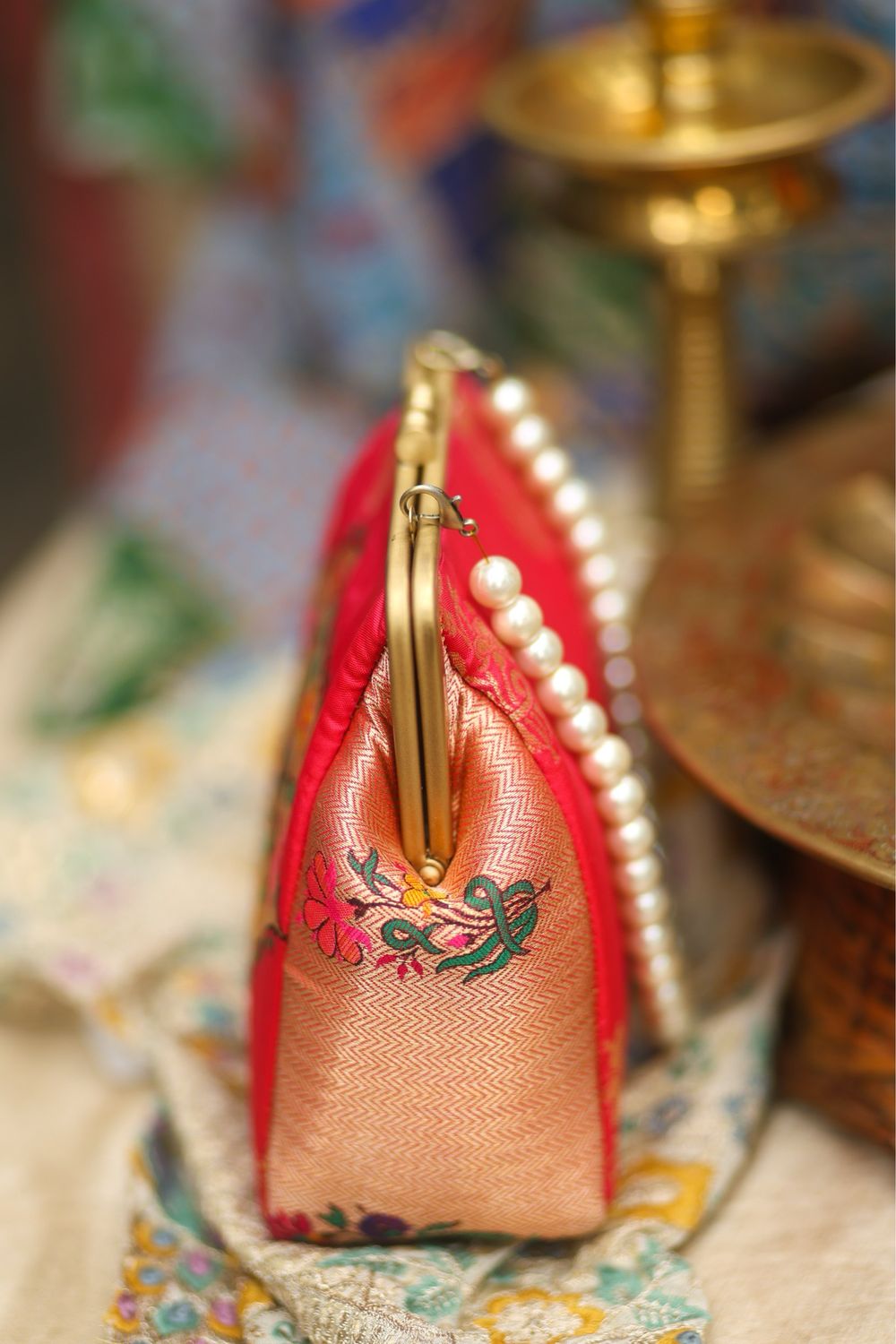 Rani Pink Small Damru With Floral