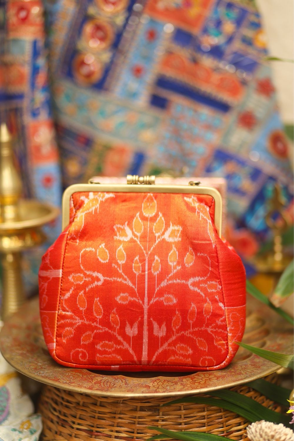 Tissue Ikkat Orange