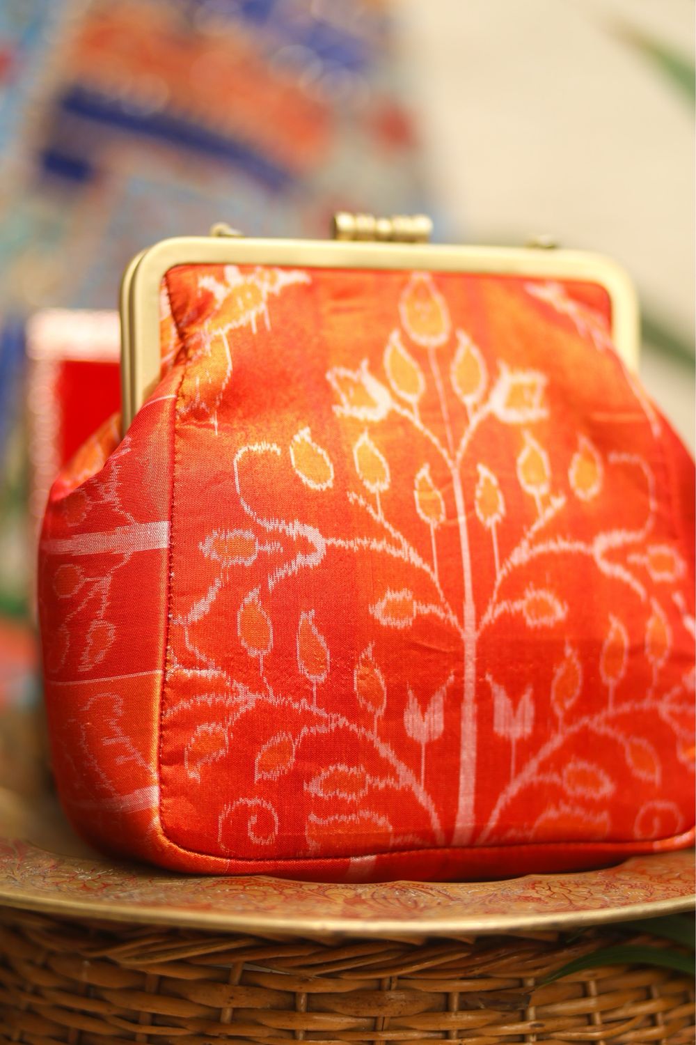 Tissue Ikkat Orange