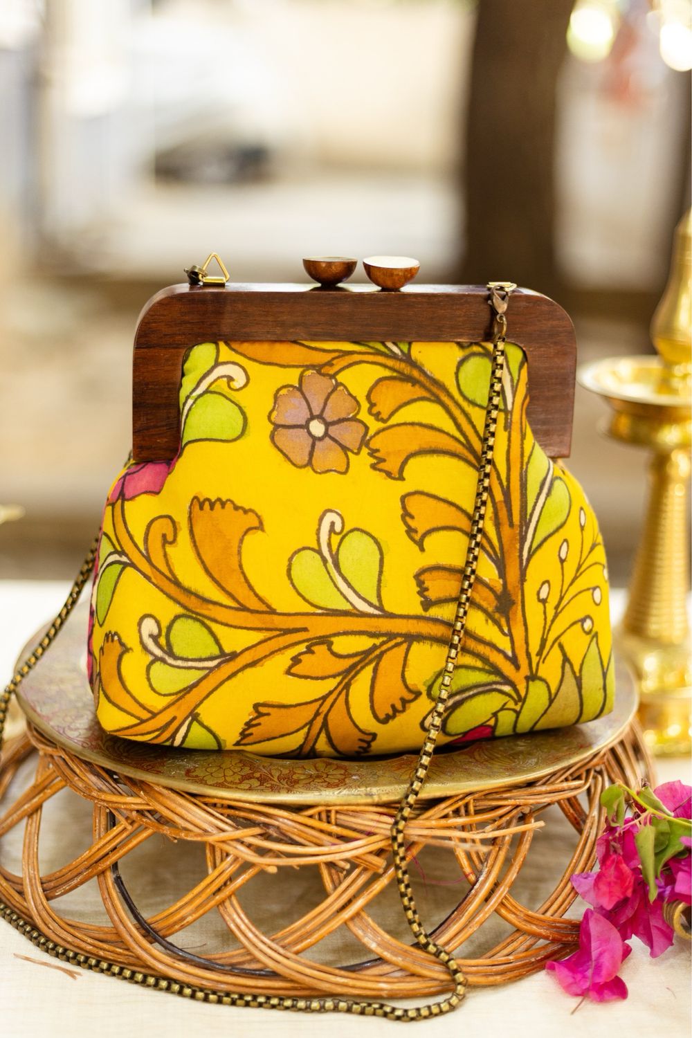 Yellow And Floral Wooden