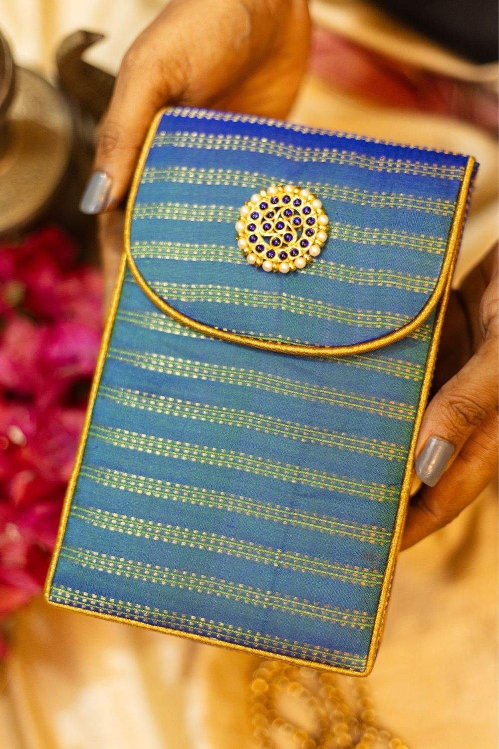 Peacock Blue Stripe