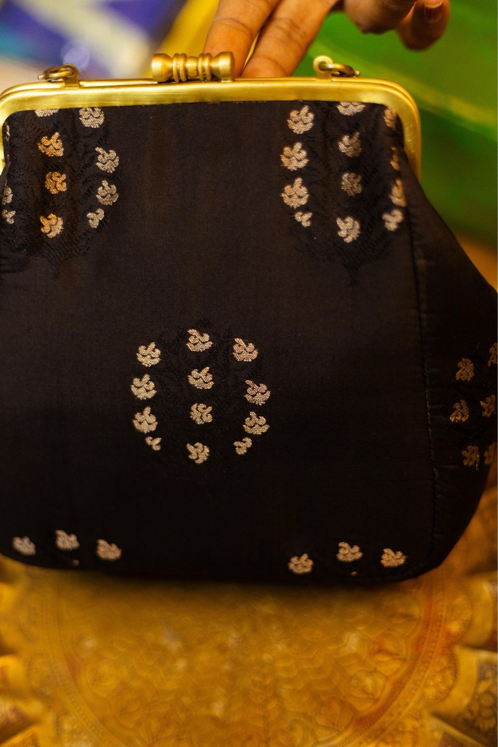 Black Kashi Banarasi Small Damru