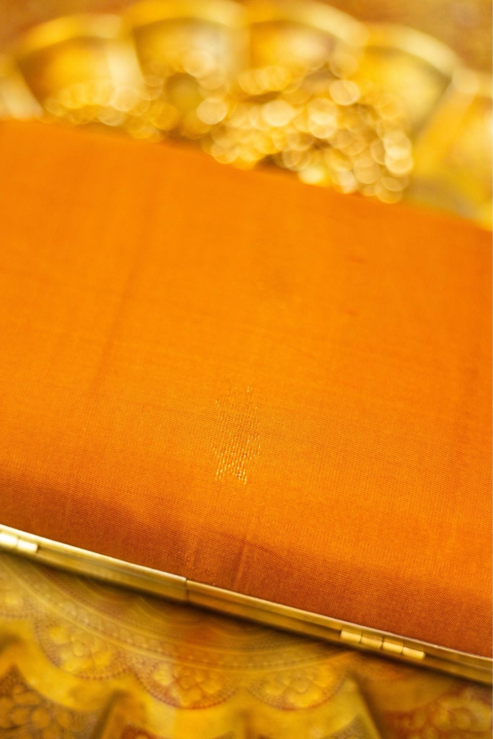 Orange Rust Shooting Star Kanchivaram