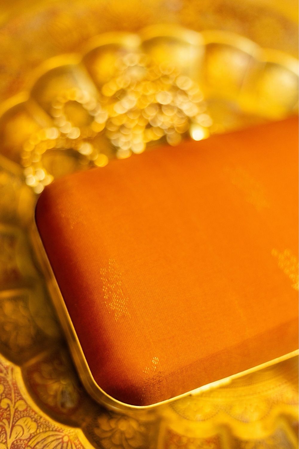 Orange Rust Shooting Star Kanchivaram