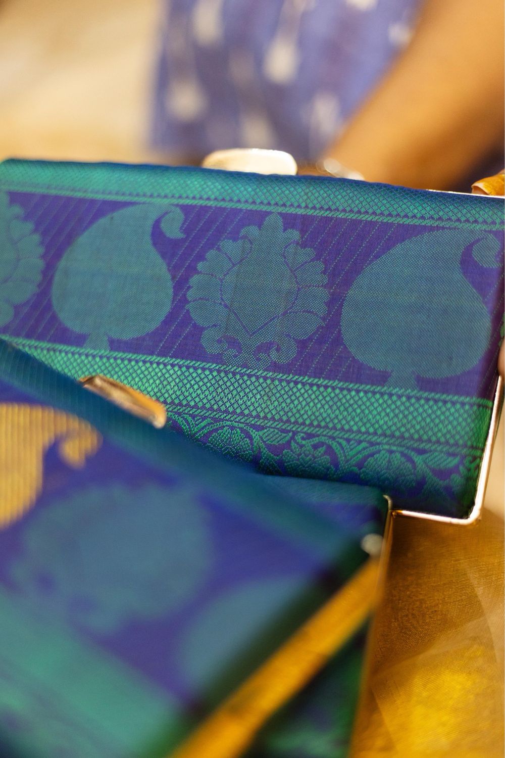 Paisly On Both Sides Peacock Green And Blue