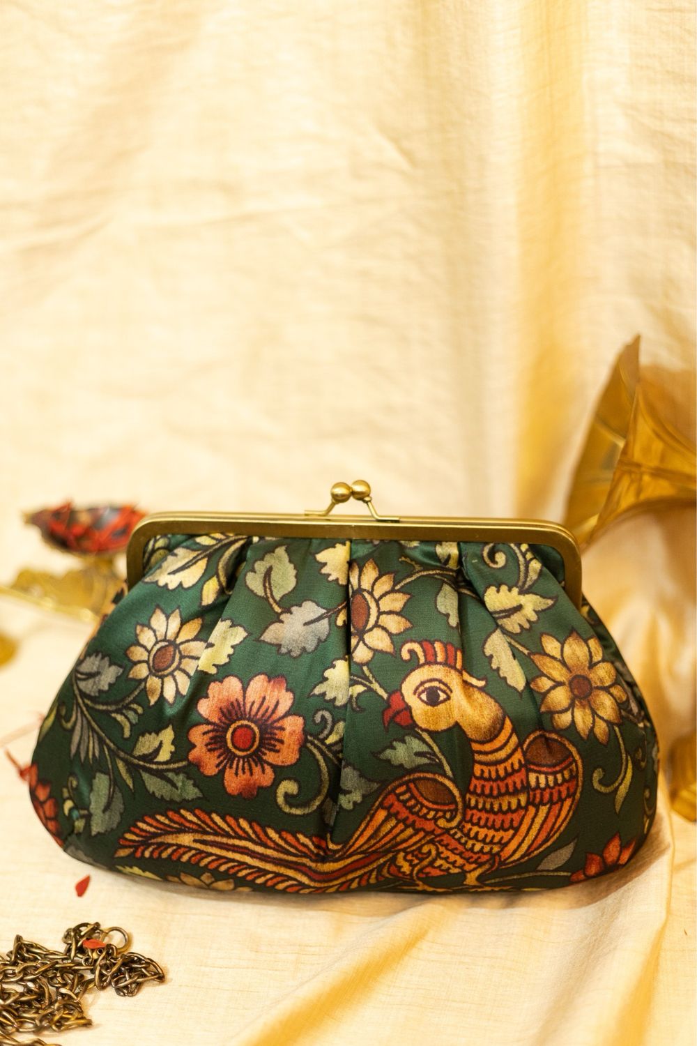 Green Kalamkari Money Purse