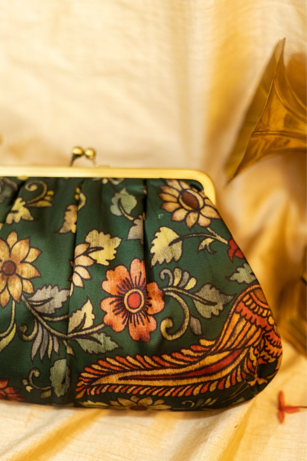 Green Kalamkari Money Purse