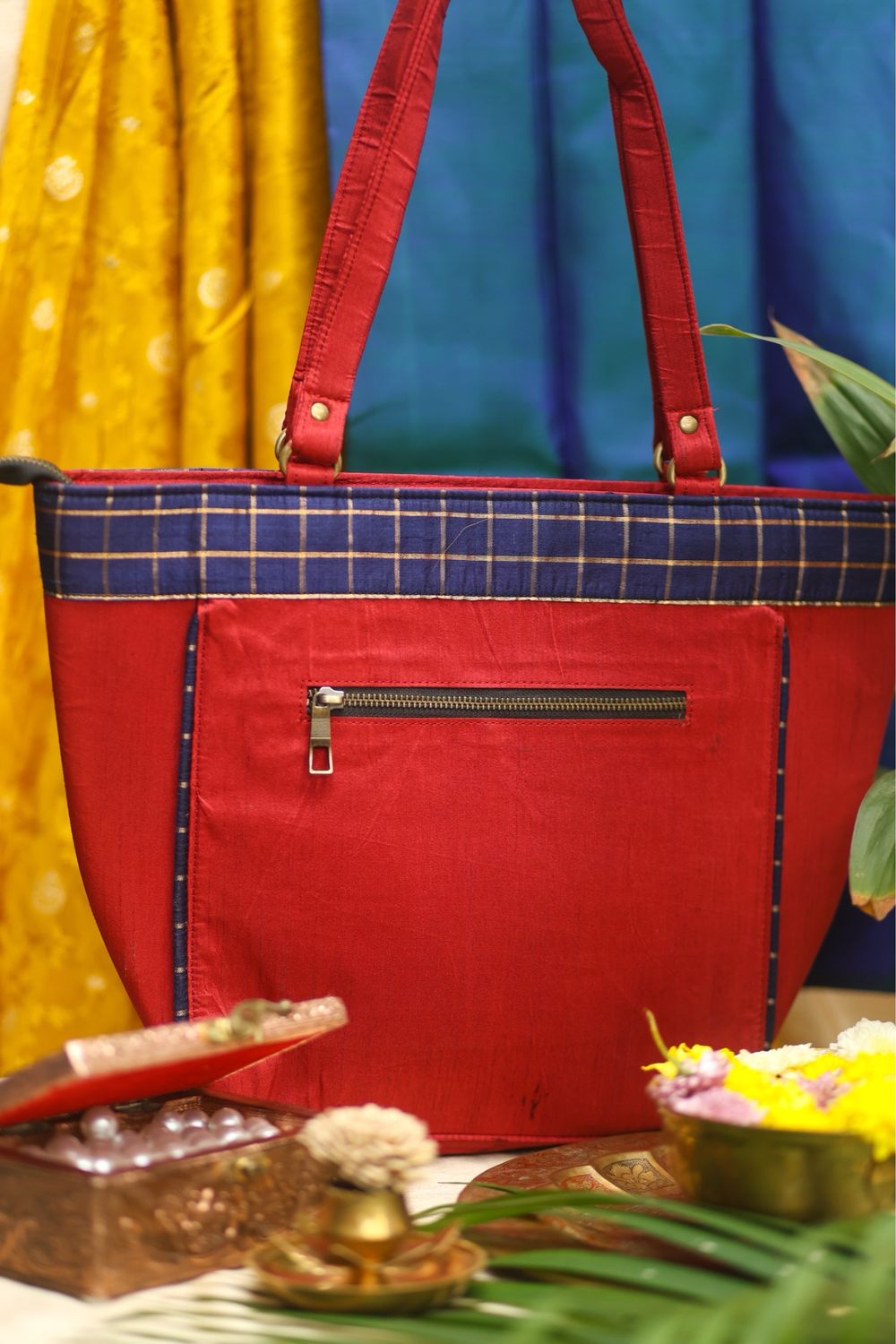 Red And Navy Blue Kolam