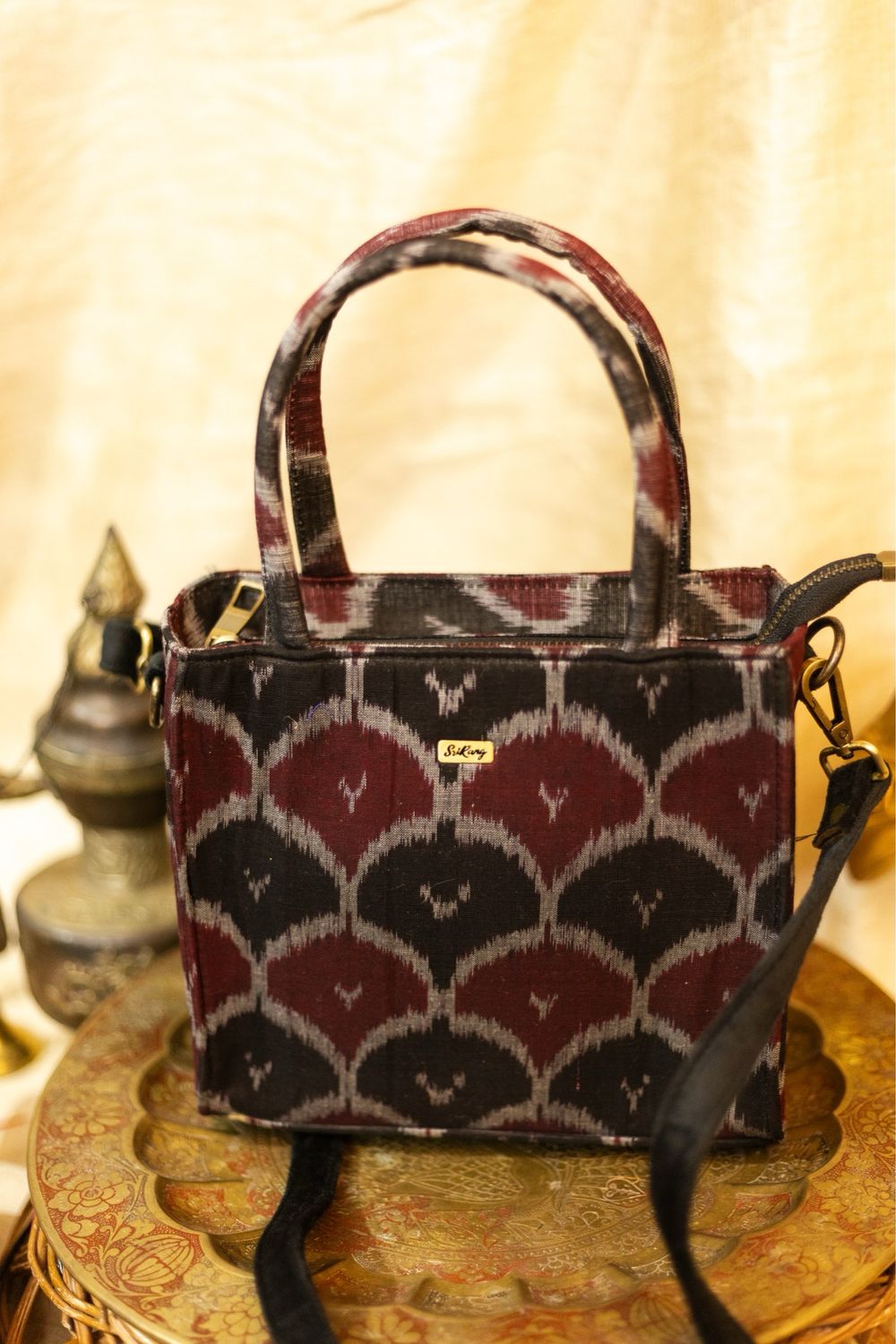Satchel Black And Maroon