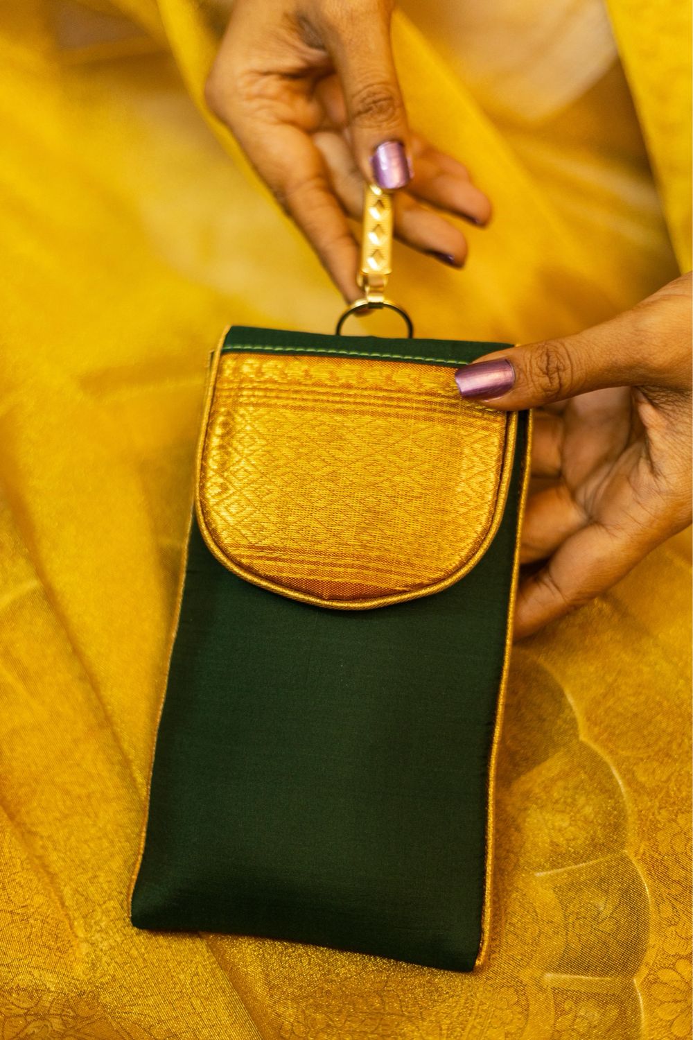 Green With Yellow Pouch