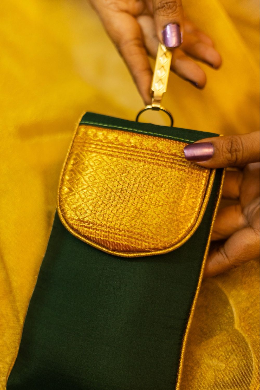 Green With Yellow Pouch