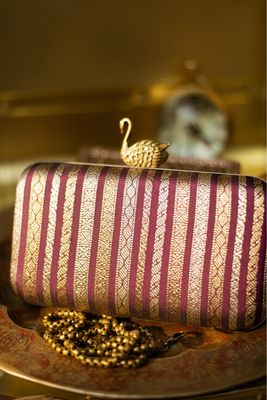 Burgundy Stripes Hamsa