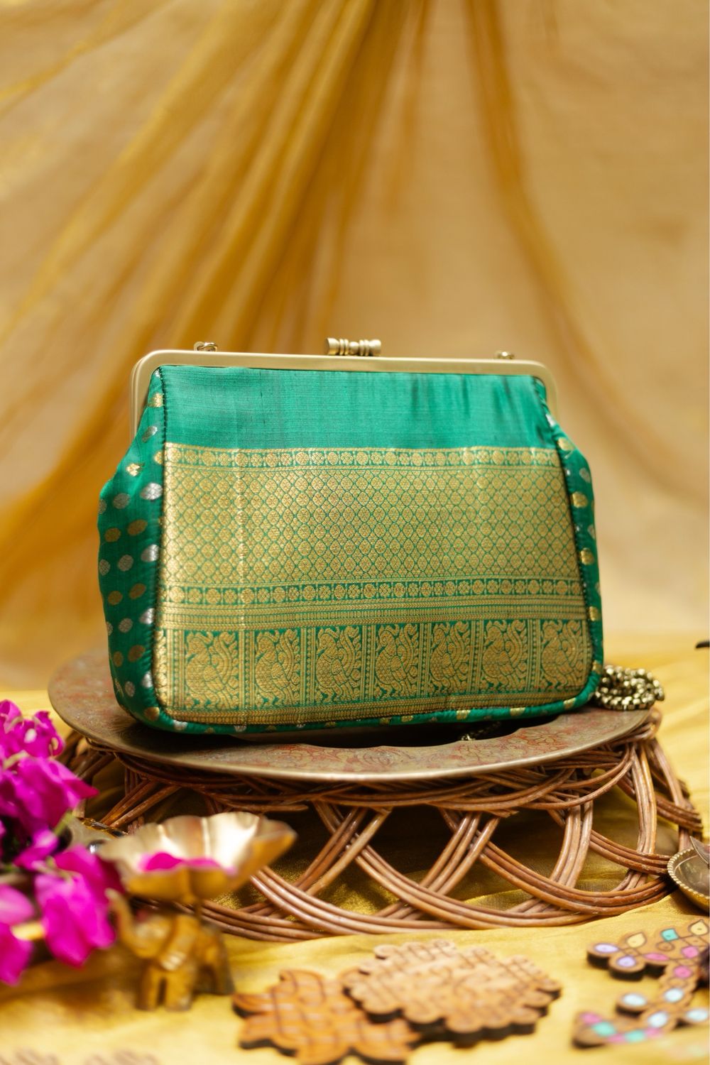 Dark Green Big Damru